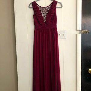 Melrose bridal beaded gown in burgundy size 2